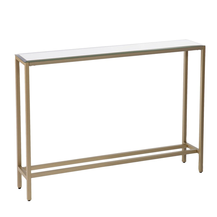 36" Silver and Gold Mirrored Glass Console Table Image 4