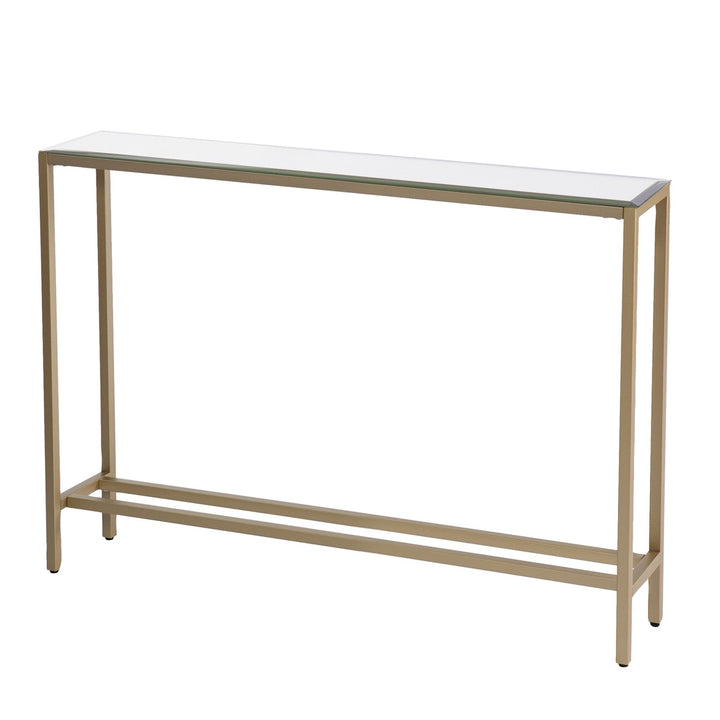 36" Silver and Gold Mirrored Glass Console Table Image 6