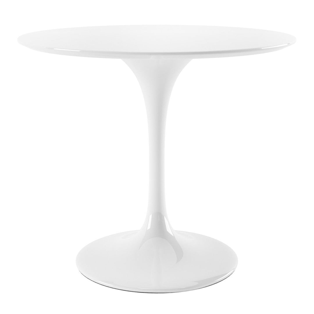 36" White Fiberglass And Metal Dining Image 1