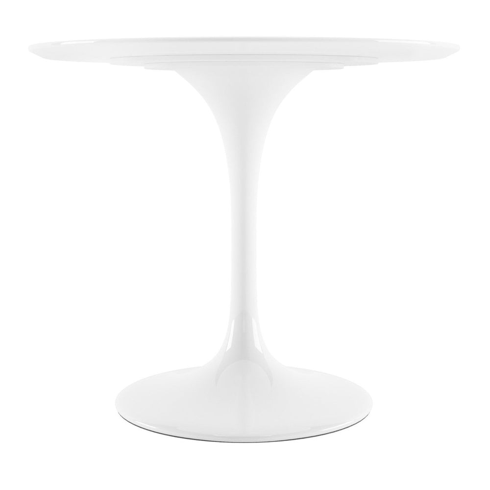 36" White Fiberglass And Metal Dining Image 2