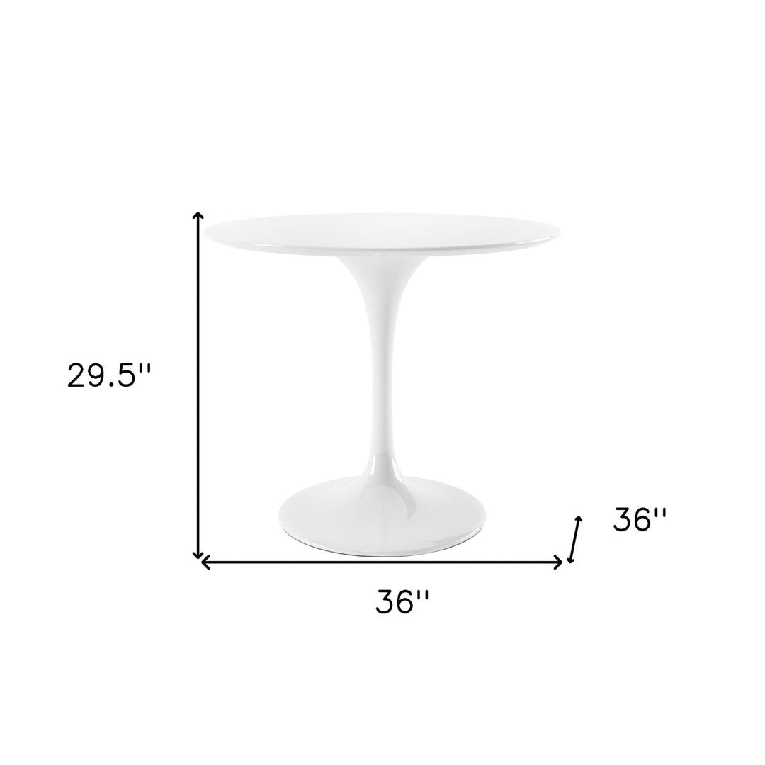 36" White Fiberglass And Metal Dining Image 5