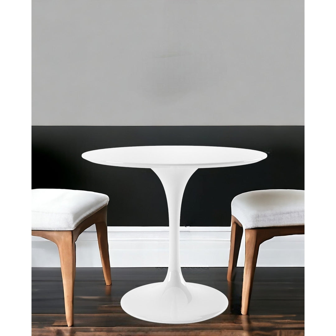 36" White Fiberglass And Metal Dining Image 6