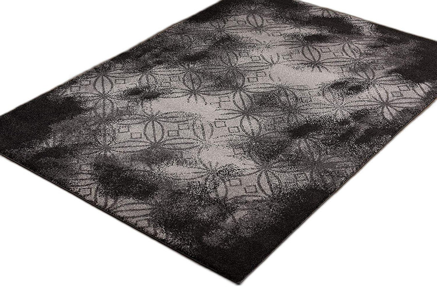 4 X 6 Black Abstract Power Loom Stain Resistant Area Rug Image 1