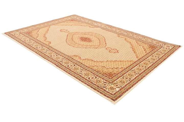 4 x 6 Beige and Ivory Oriental Power Loom Area Rug Image 3