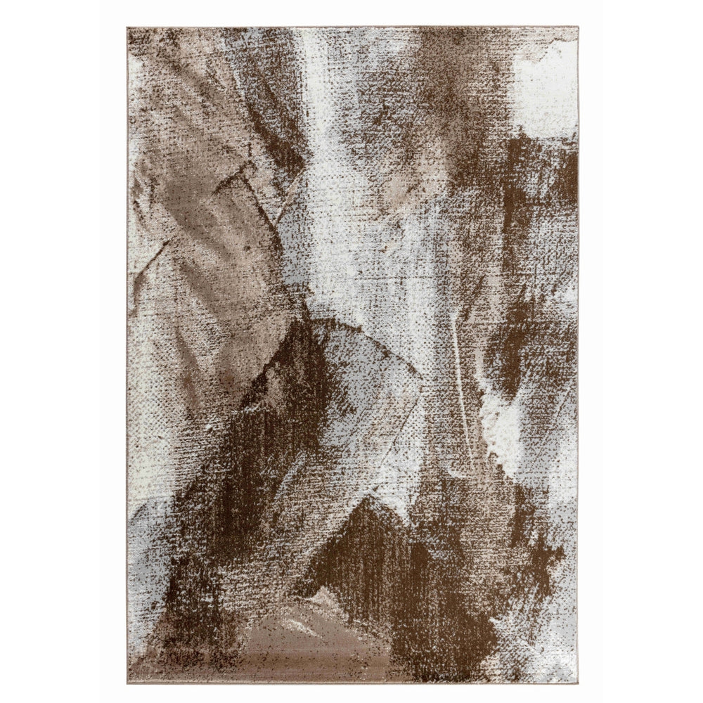 4 X 6 Brown Abstract Area Rug Image 2