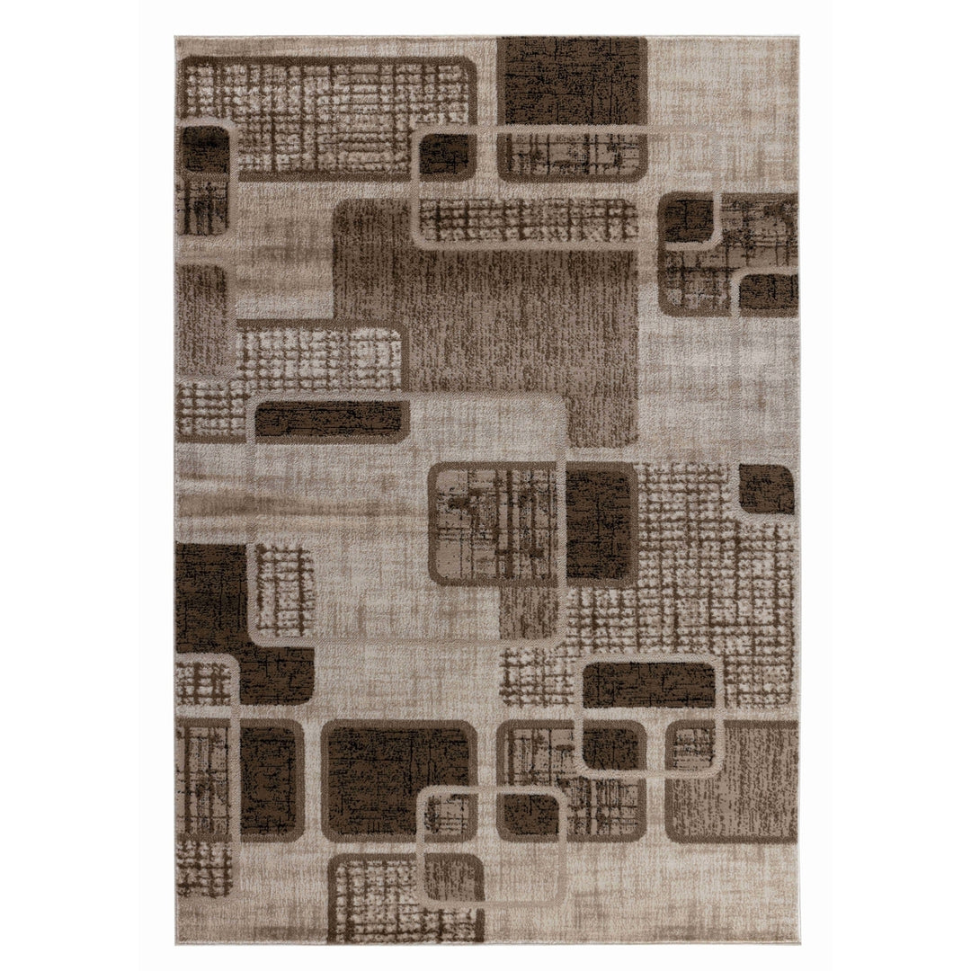 4 X 6 Brown Geometric Area Rug Image 2