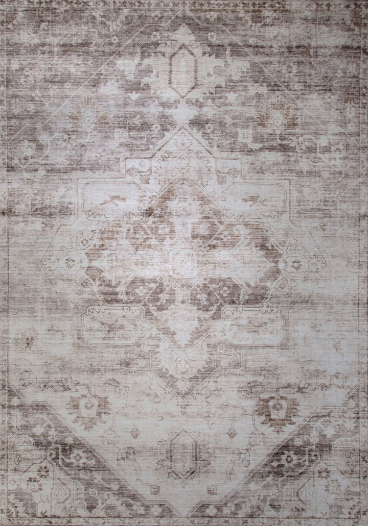 4 x 6 Brown and Ivory Oriental Area Rug Image 7