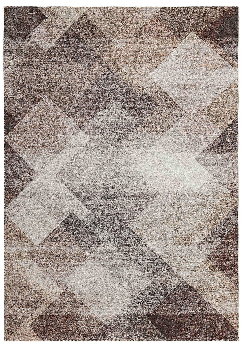 4 X 6 Brown Geometric Stain Resistant Area Rug Image 4