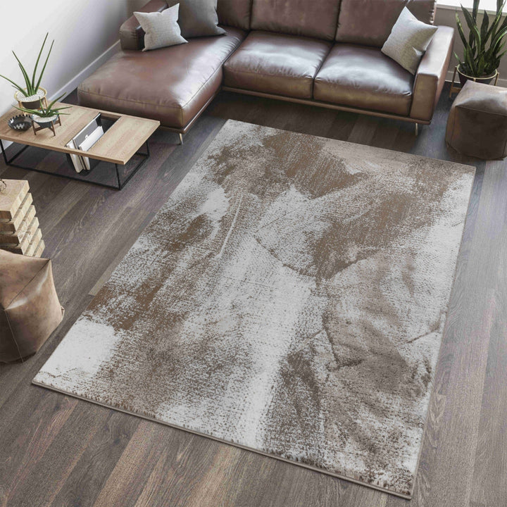 4 X 6 Brown Abstract Area Rug Image 7