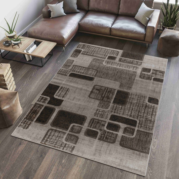 4 X 6 Brown Geometric Area Rug Image 7