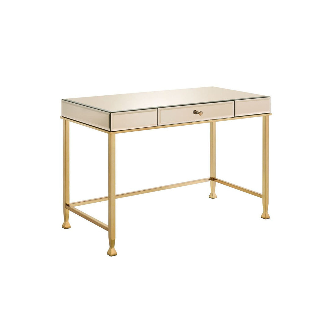 42" Champagne Mirrored Writing Desk Image 4