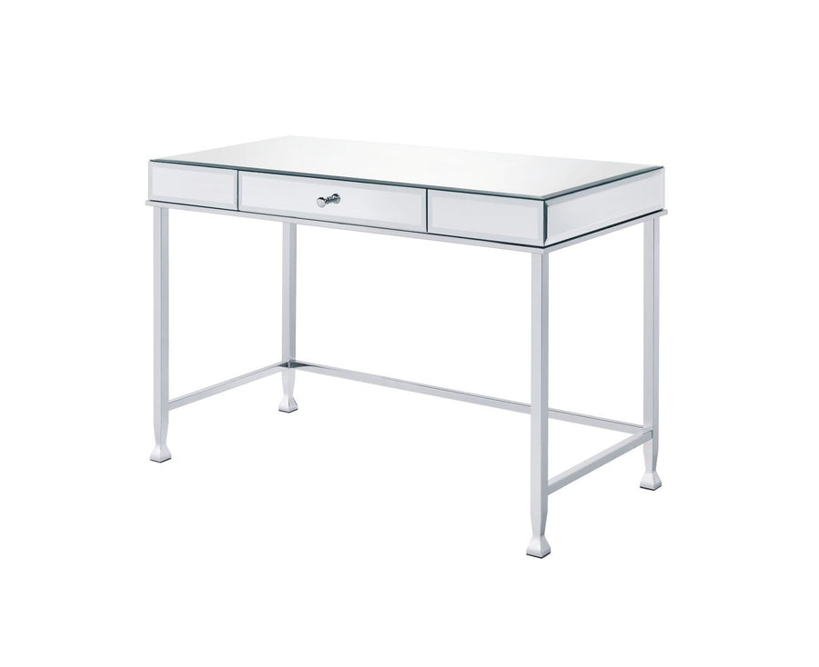 42" Clear Mirrored Writing Desk Image 1