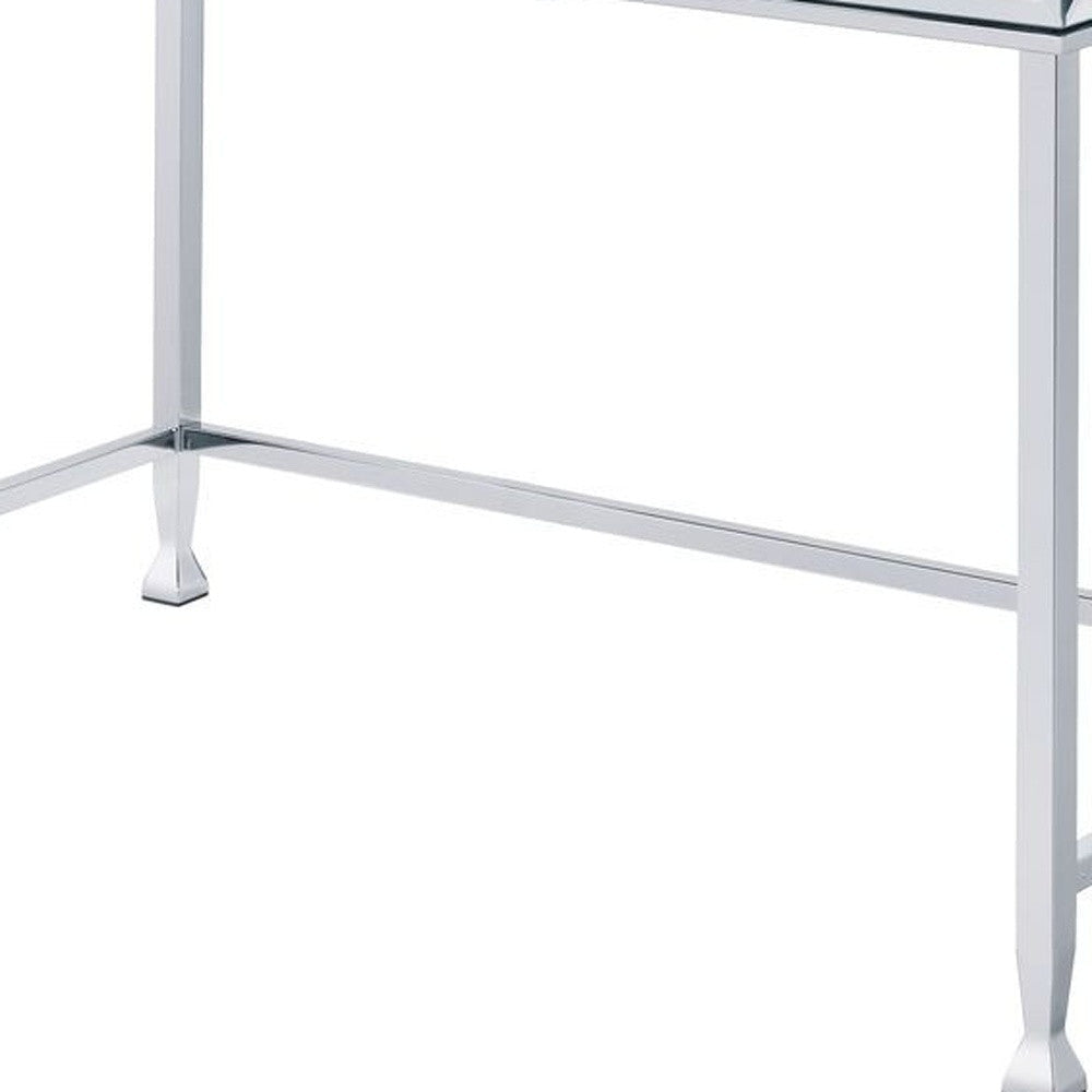 42" Clear Mirrored Writing Desk Image 2