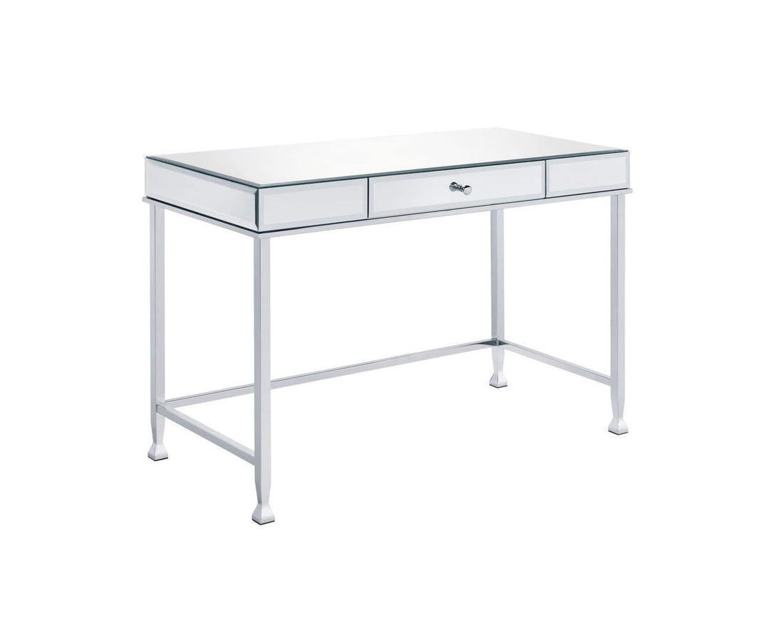 42" Clear Mirrored Writing Desk Image 4