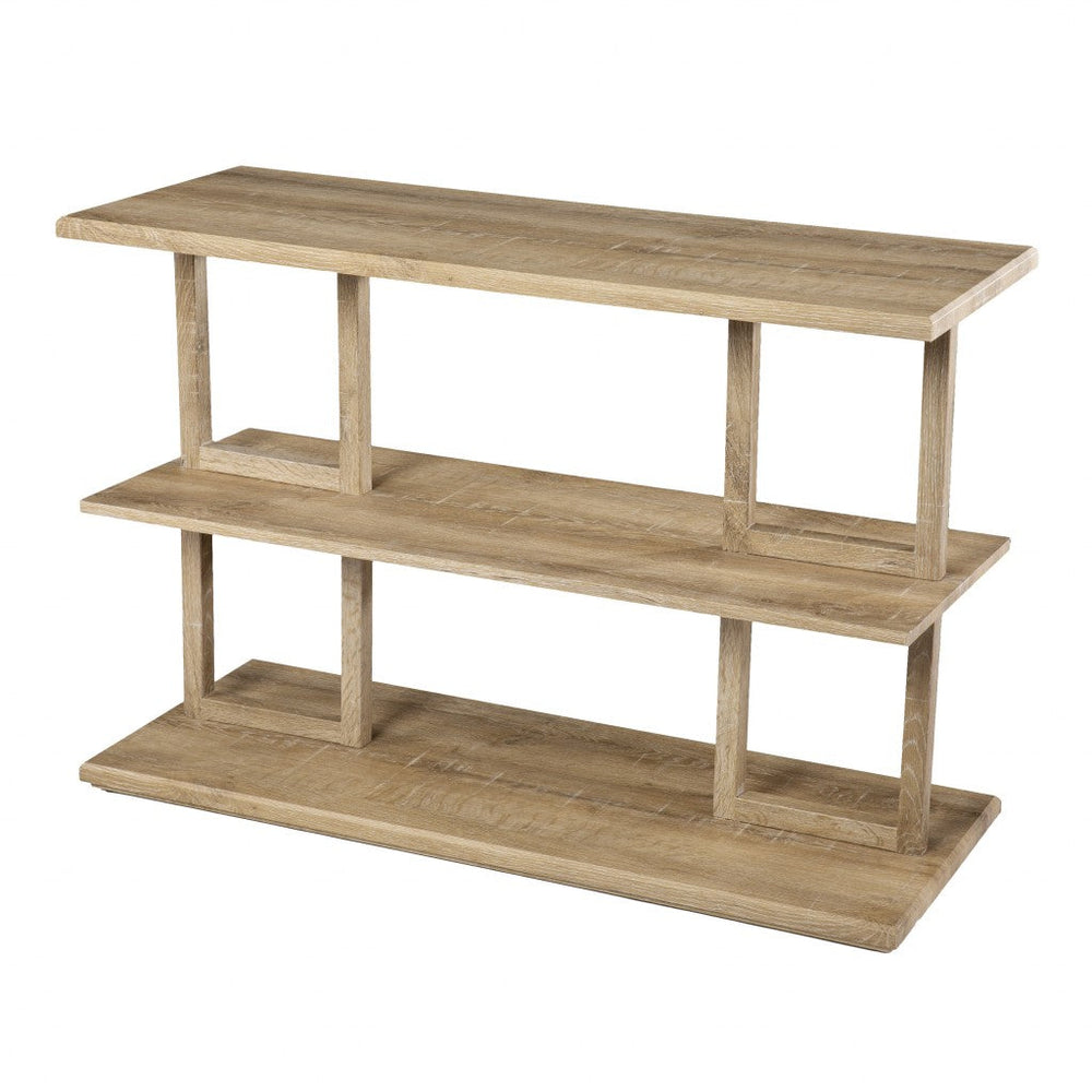 42" Natural Floor Shelf Console Table With Storage Image 2