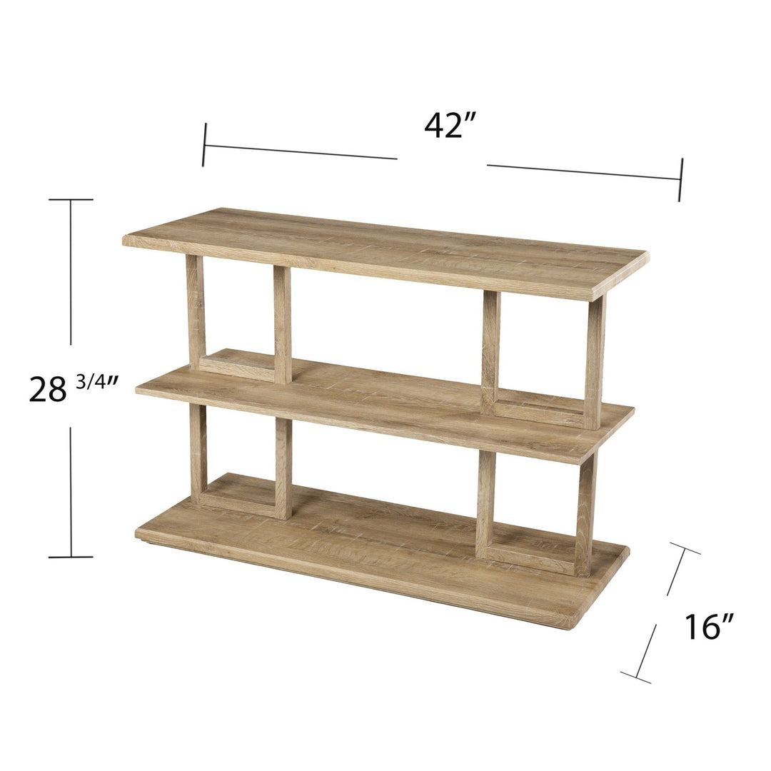 42" Natural Floor Shelf Console Table With Storage Image 6