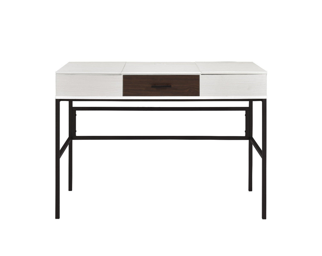 42" White and Black Writing Desk Image 2