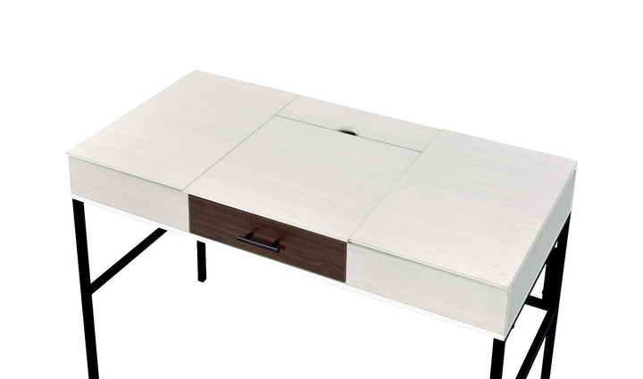 42" White and Black Writing Desk Image 3