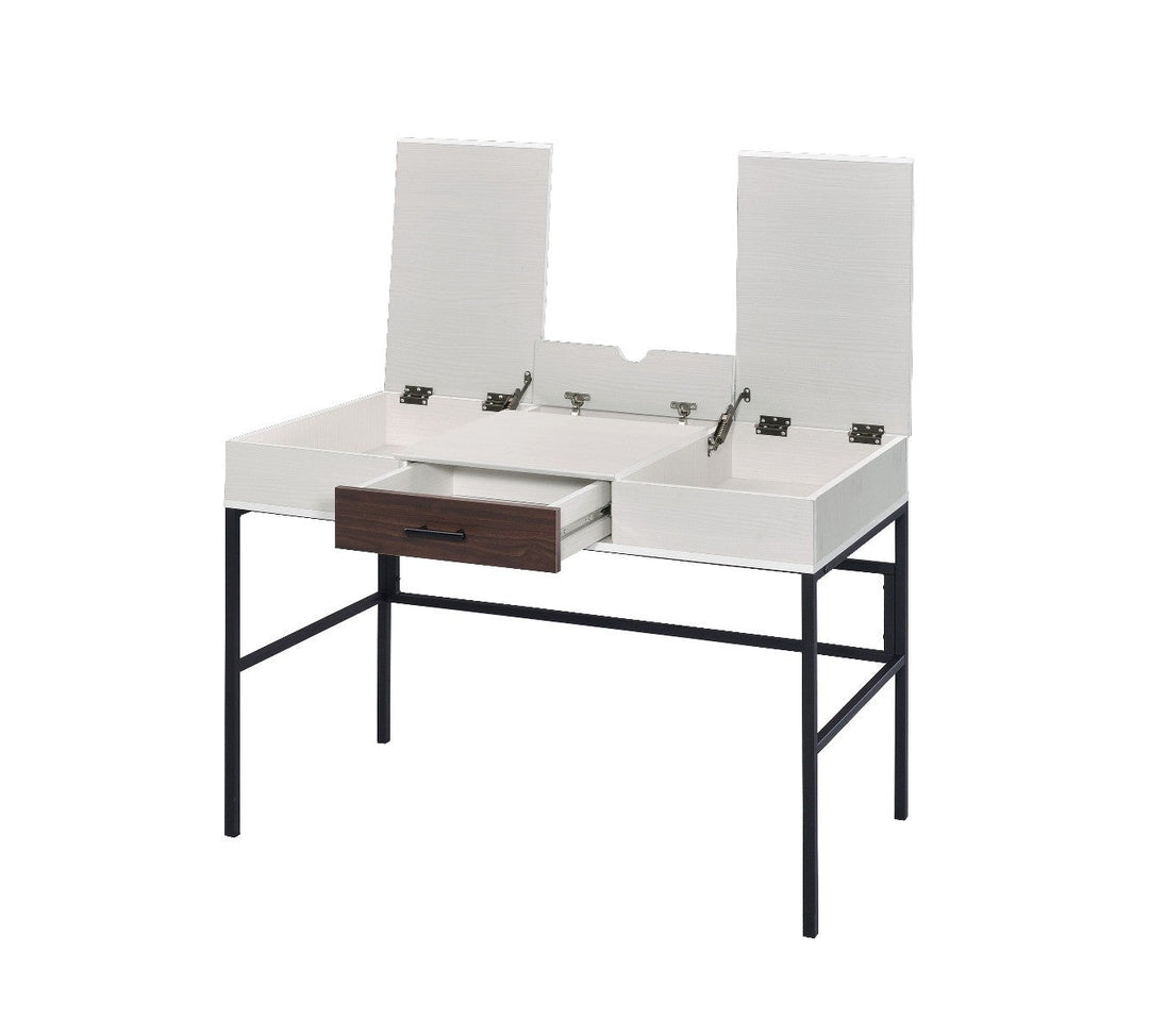 42" White and Black Writing Desk Image 4