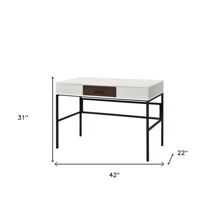 42" White and Black Writing Desk Image 6