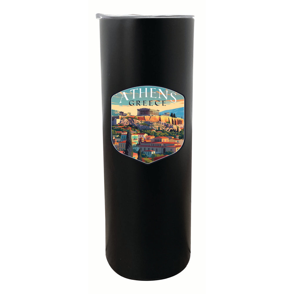 Athens Greece Acropolis Cityscape Design Souvenir 20 oz Insulated Stainless Steel Skinny Tumbler Image 2