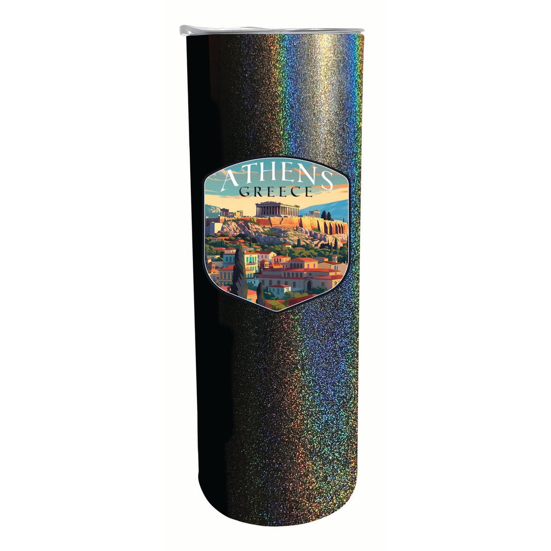 Athens Greece Acropolis Cityscape Design Souvenir 20 oz Insulated Stainless Steel Skinny Tumbler Image 1