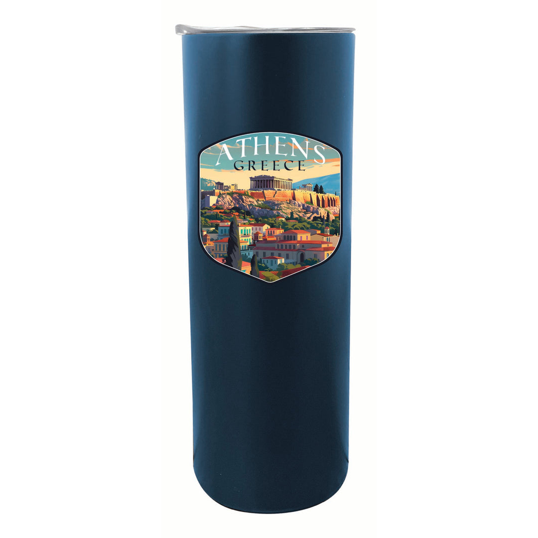 Athens Greece Acropolis Cityscape Design Souvenir 20 oz Insulated Stainless Steel Skinny Tumbler Image 5