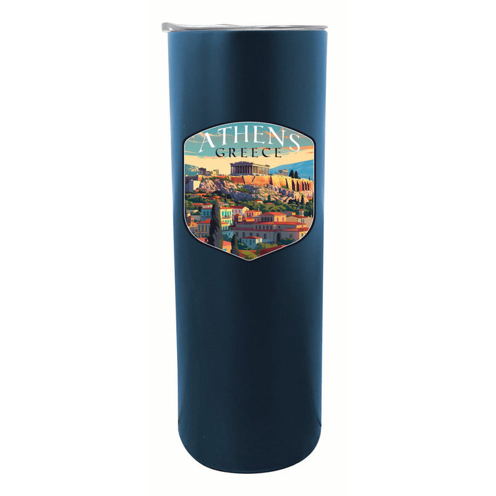 Athens Greece Acropolis Cityscape Design Souvenir 20 oz Insulated Stainless Steel Skinny Tumbler Image 5