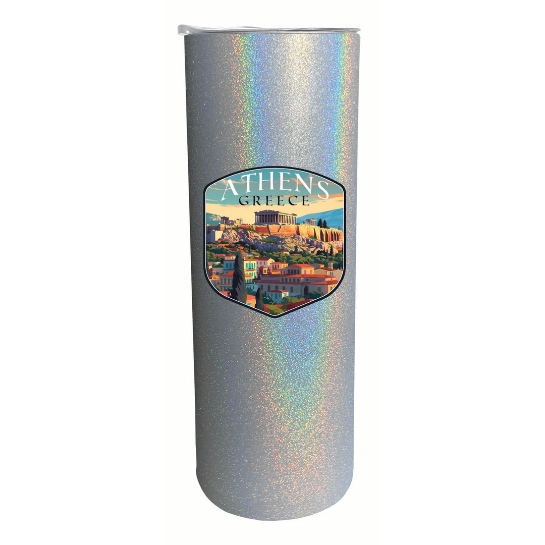 Athens Greece Acropolis Cityscape Design Souvenir 20 oz Insulated Stainless Steel Skinny Tumbler Image 1