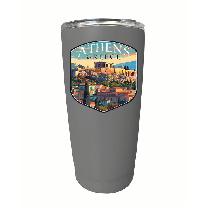 Athens Greece Acropolis Cityscape Design Souvenir 16 oz Stainless Steel Insulated Tumbler Image 2