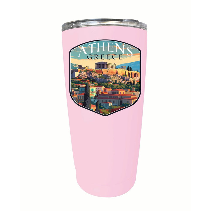 Athens Greece Acropolis Cityscape Design Souvenir 16 oz Stainless Steel Insulated Tumbler Image 1