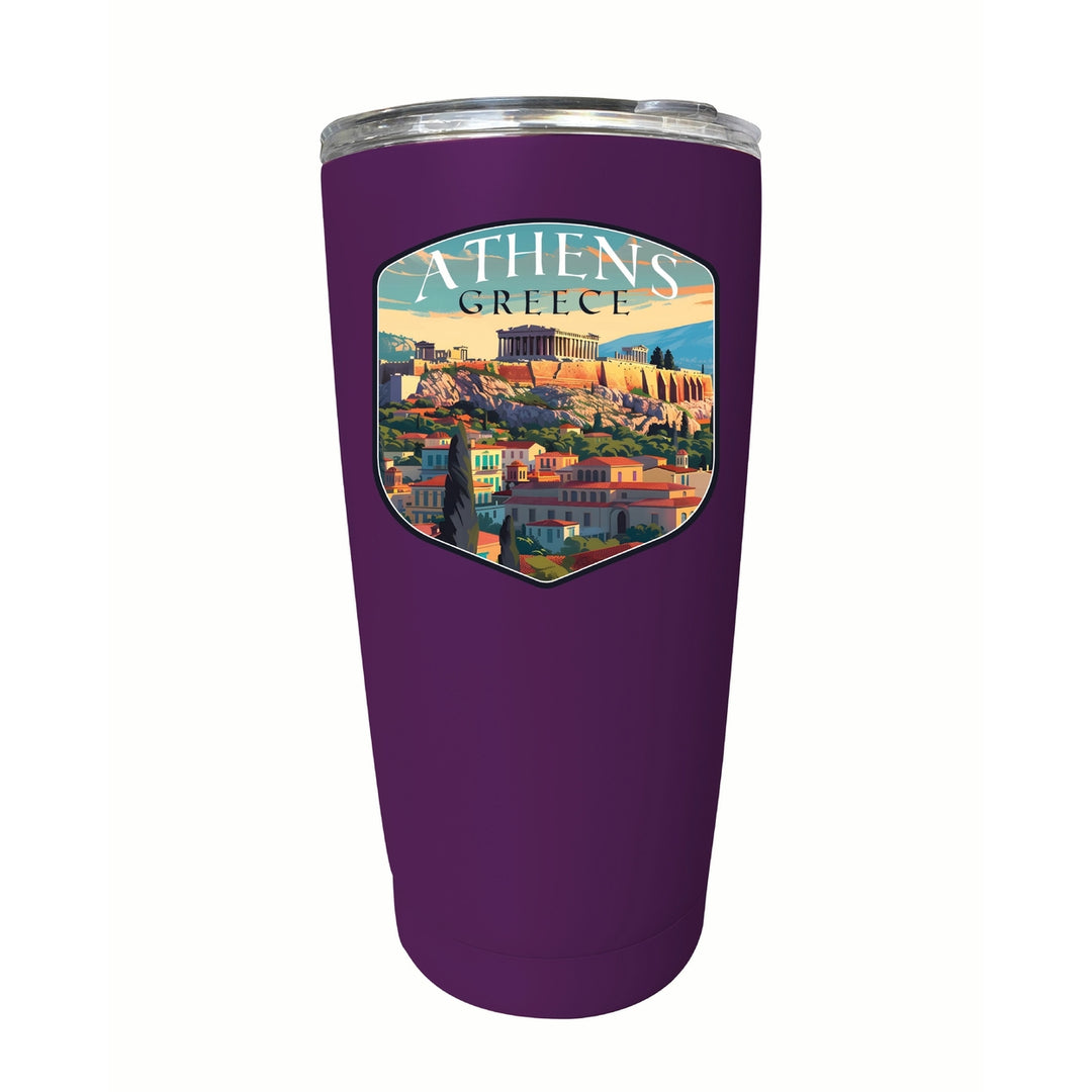 Athens Greece Acropolis Cityscape Design Souvenir 16 oz Stainless Steel Insulated Tumbler Image 5