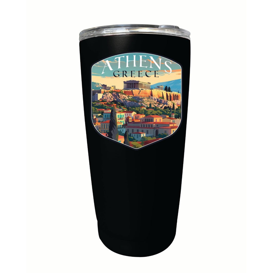 Athens Greece Acropolis Cityscape Design Souvenir 16 oz Stainless Steel Insulated Tumbler Image 1