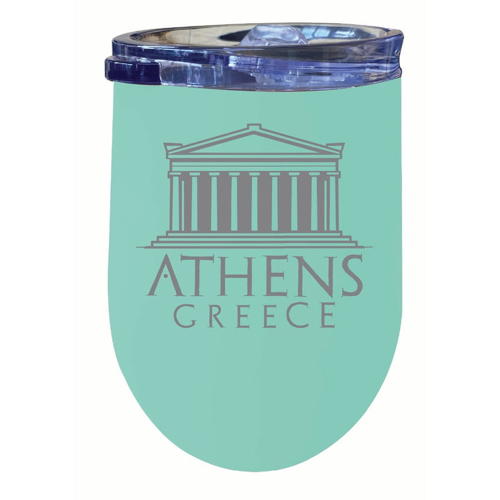 Athens Greece Souvenir 12 oz Engraved Insulated Wine Stainless Steel Tumbler Image 4