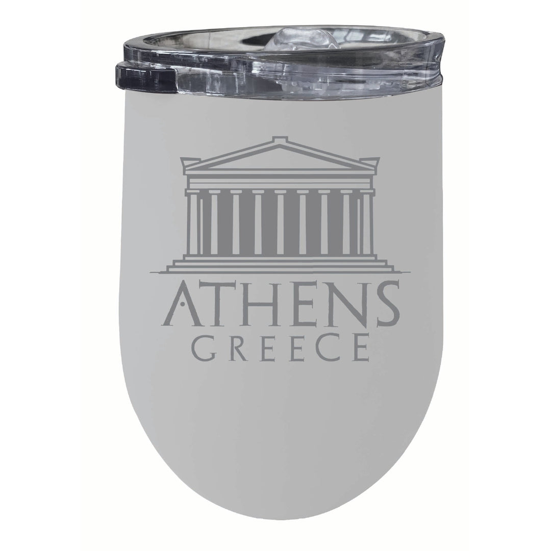 Athens Greece Souvenir 12 oz Engraved Insulated Wine Stainless Steel Tumbler Image 5