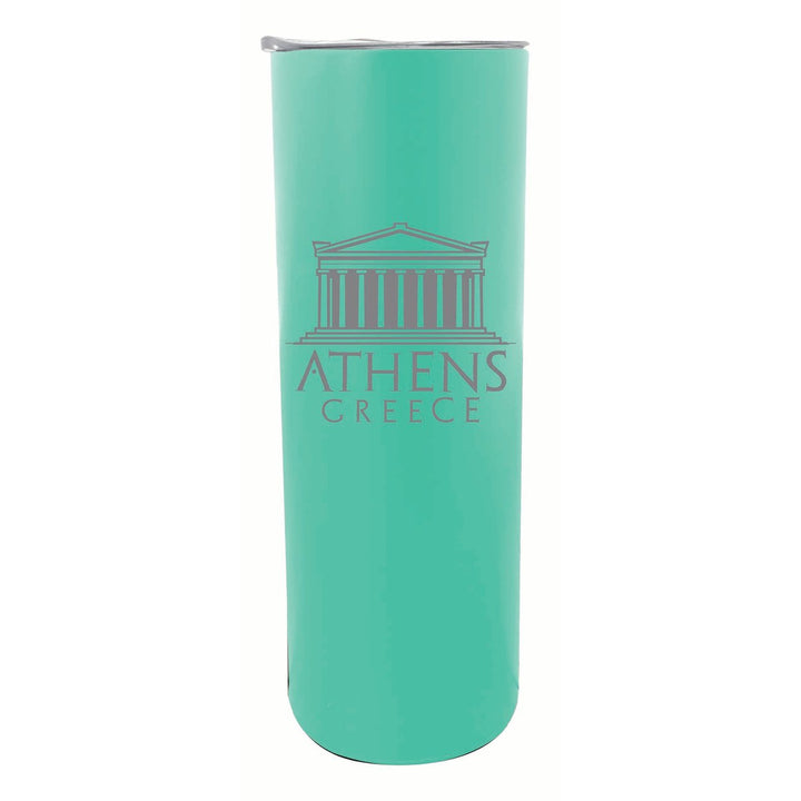 Athens Greece Souvenir 20 oz Engraved Insulated Stainless Steel Skinny Tumbler Image 1