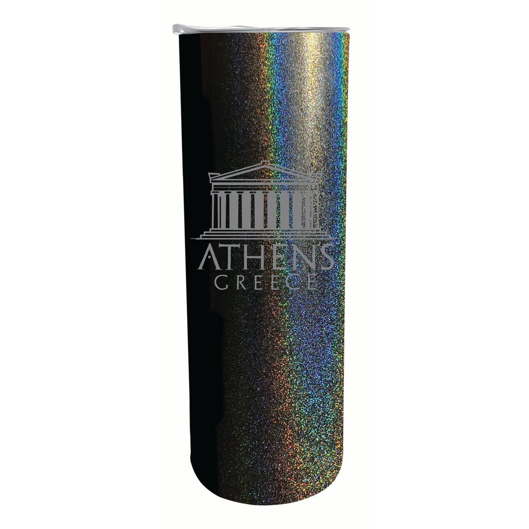 Athens Greece Souvenir 20 oz Engraved Insulated Stainless Steel Skinny Tumbler Image 1