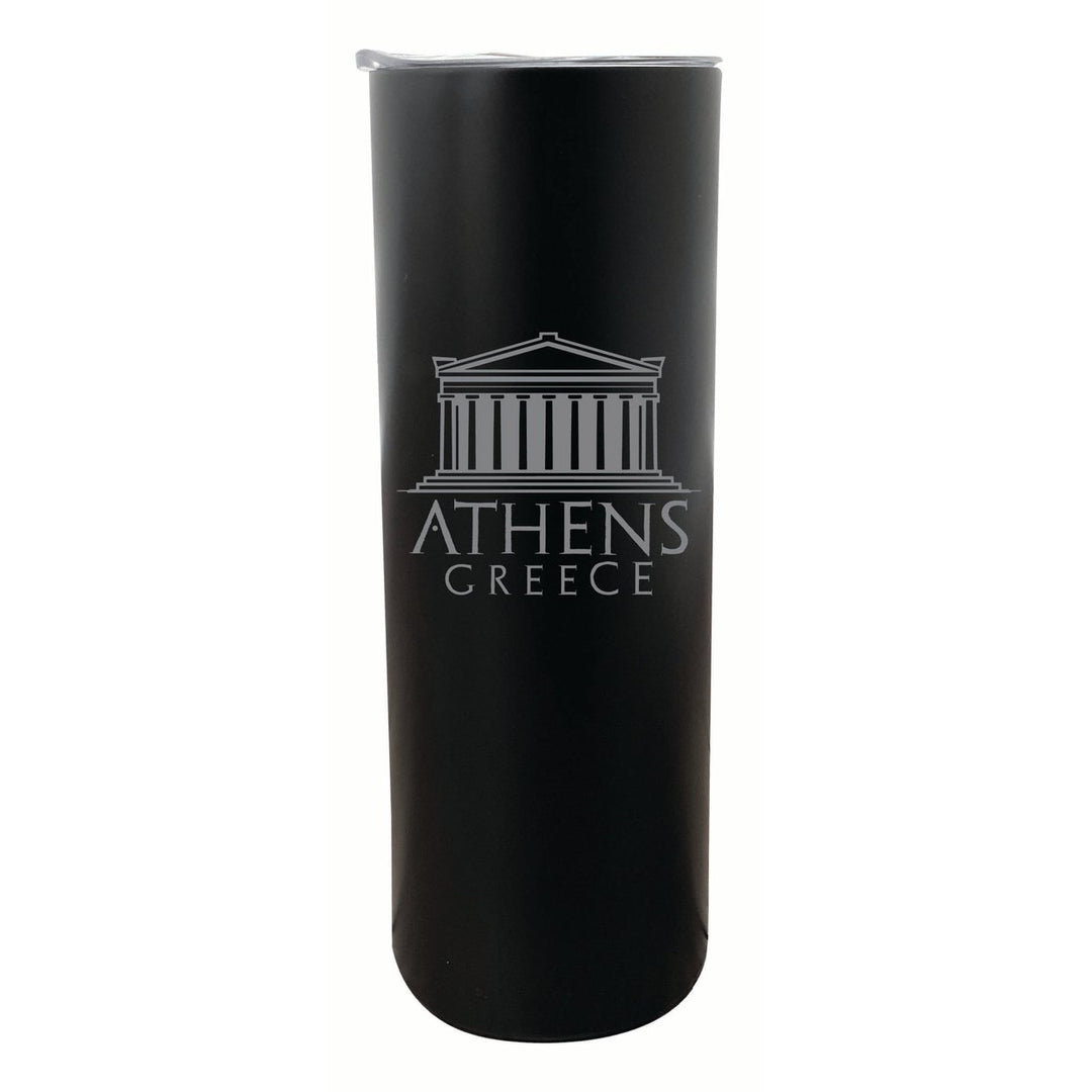 Athens Greece Souvenir 20 oz Engraved Insulated Stainless Steel Skinny Tumbler Image 1