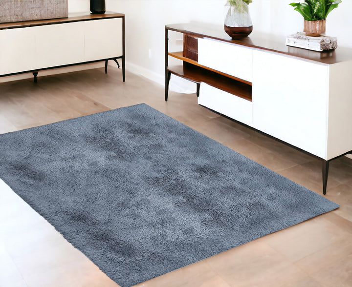 5 X 7 Gray Shag Non Skid Area Rug Image 2