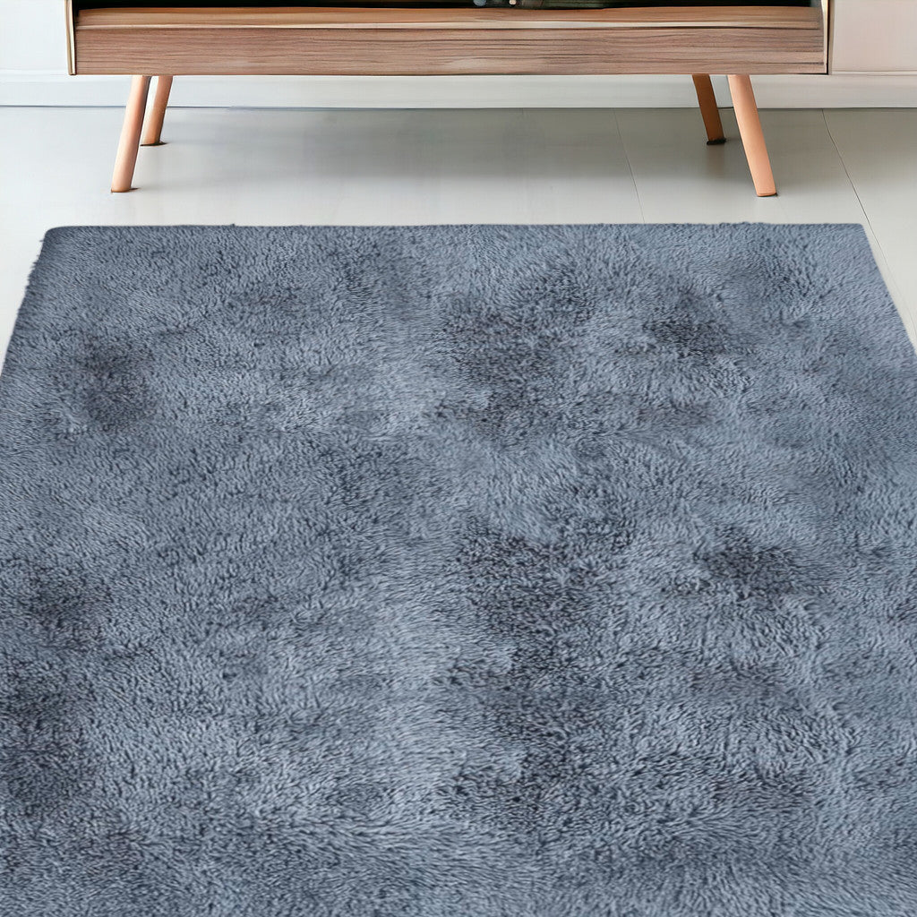 5 X 7 Gray Shag Non Skid Area Rug Image 3