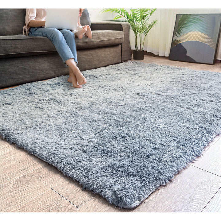 5 X 7 Gray Shag Non Skid Area Rug Image 12