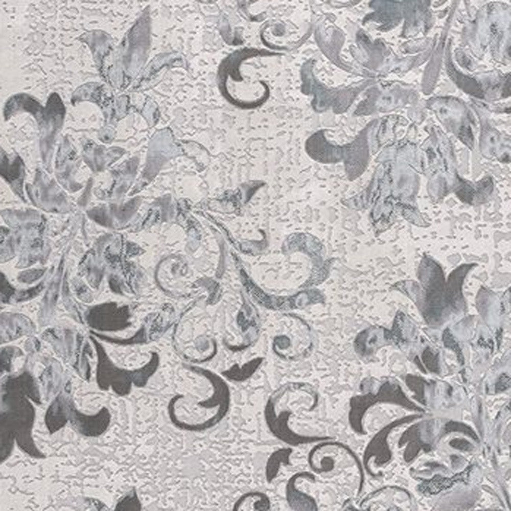 5 X 7 Blue Damask Power Loom Area Rug Image 2