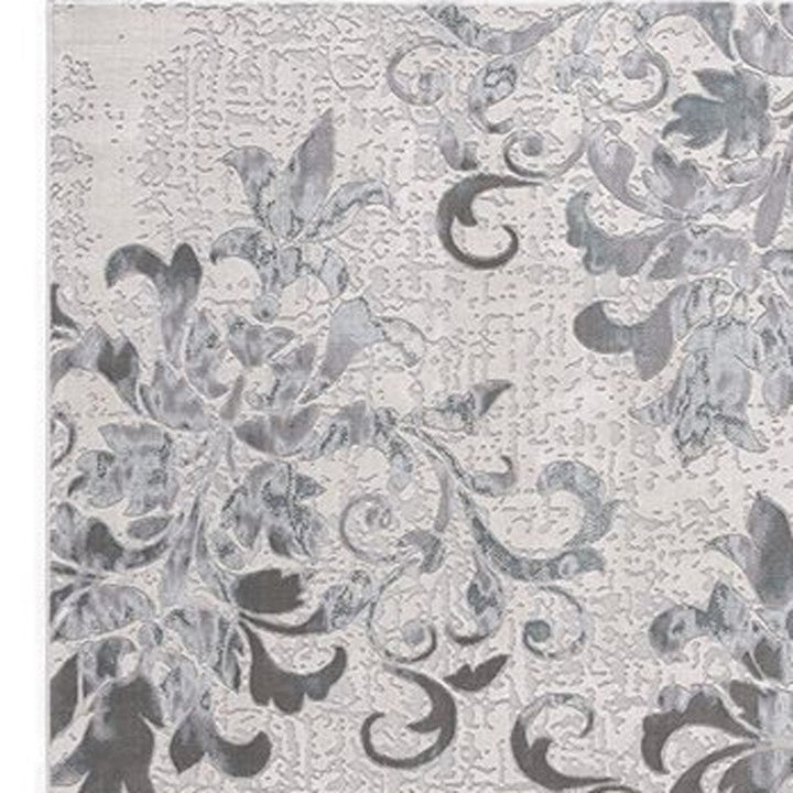 5 X 7 Blue Damask Power Loom Area Rug Image 3