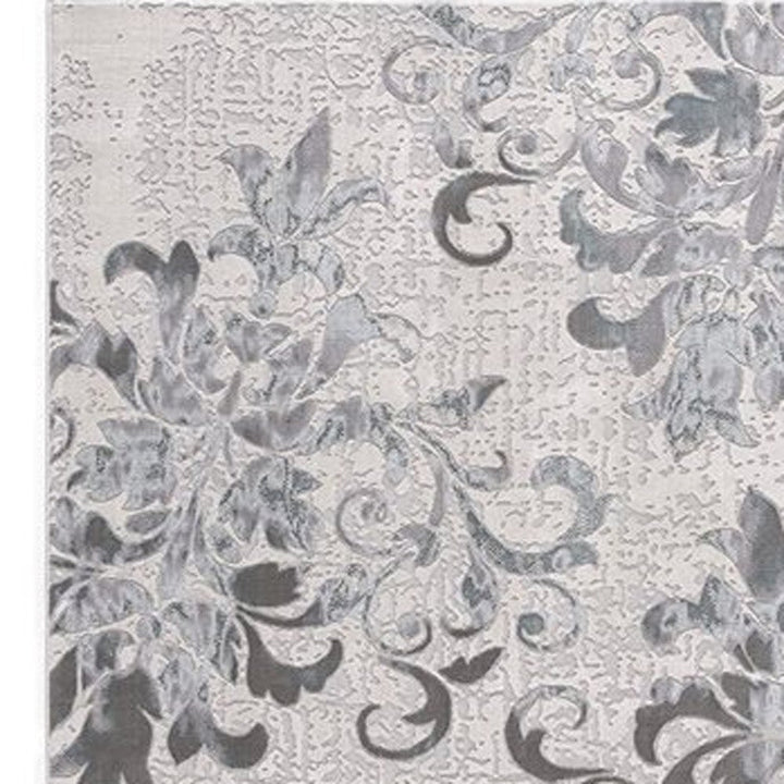 5 X 7 Blue Damask Power Loom Area Rug Image 1