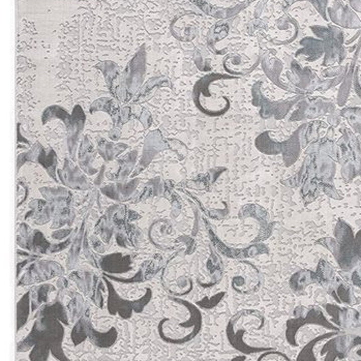 5 X 7 Blue Damask Power Loom Area Rug Image 1