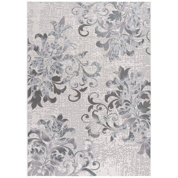 5 X 7 Blue Damask Power Loom Area Rug Image 10