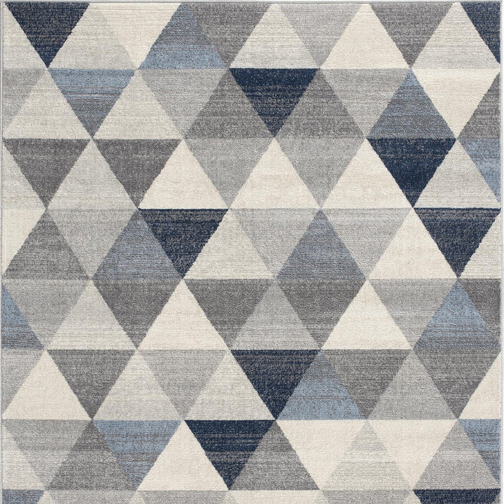 4 X 6 Navy Blue Geometric Diamond Area Rug Image 10