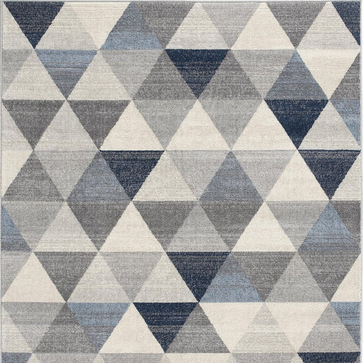 4 X 6 Navy Blue Geometric Diamond Area Rug Image 1