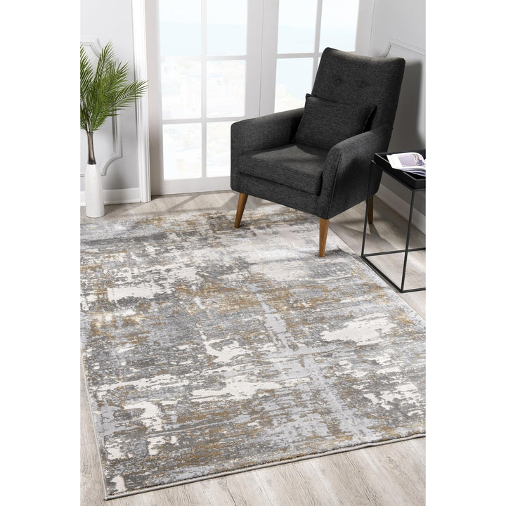 4 X 6 Beige And Gray Distressed Area Rug Image 6