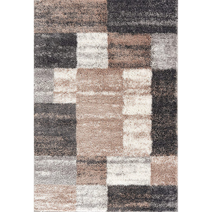 4 X 6 Beige Modern Blocks Area Rug Image 10